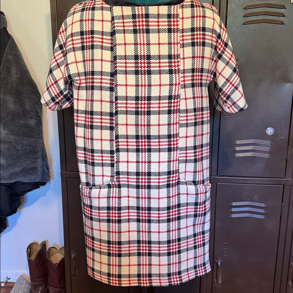 Zara Basic Red and Blue Checkered Mini Dress sz XS